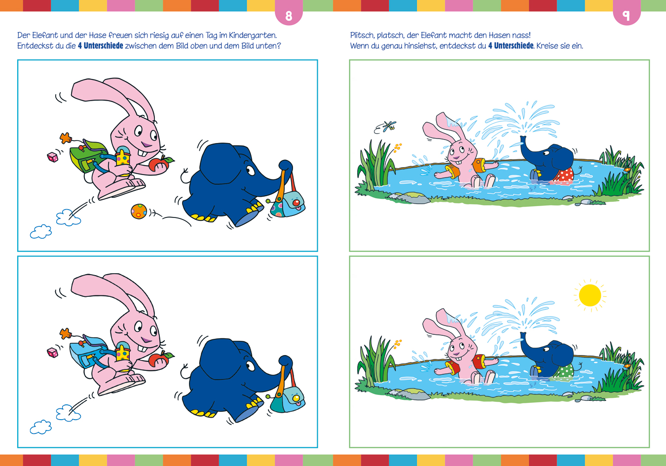 Beispielinhalt (Bild) Finde den Unterschied mit Elefant und Hase