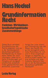 Vorderes Coverbild Grundinformation Recht