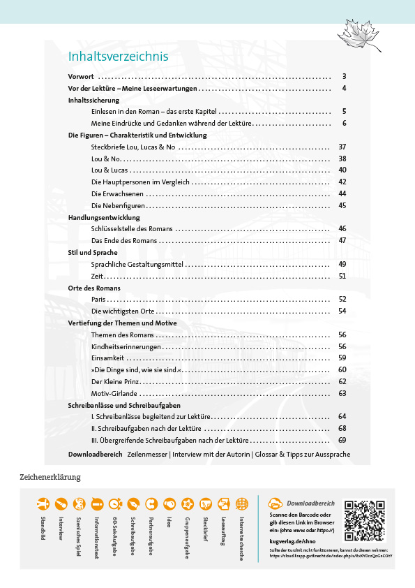 Beispielinhalt (Bild) No & ich – Delphine de Vigan – Schülerheft