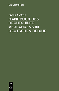Vorderes Coverbild Handbuch des Rechtshilfeverfahrens im Deutschen Reiche