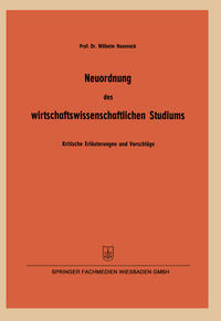 Vorderes Coverbild Neuordnung des wirtschaftswissenschaftlichen Studiums