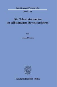 Vorderes Coverbild Die Nebenintervention im selbständigen Beweisverfahren.