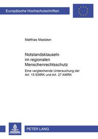 Vorderes Coverbild Notstandsklauseln im regionalen Menschenrechtsschutz