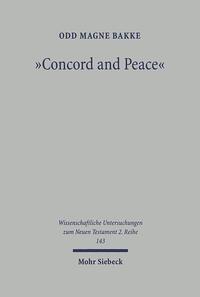 Vorderes Coverbild Concord and Peace