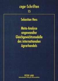 Vorderes Coverbild Meta-Analyse angewandter Gleichgewichtsmodelle des internationalen Agrarhandels
