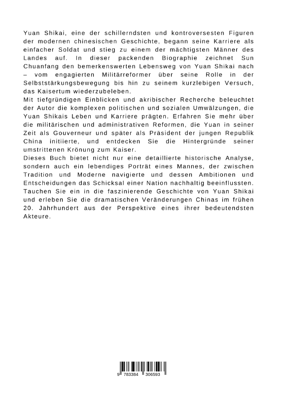 Rückseitencover Yuan Shikai: Vom Soldaten zum Kaiser