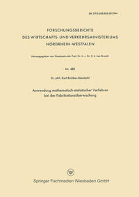 Vorderes Coverbild Anwendung mathematisch-statistischer Verfahren bei der Fabrikationsüberwachung
