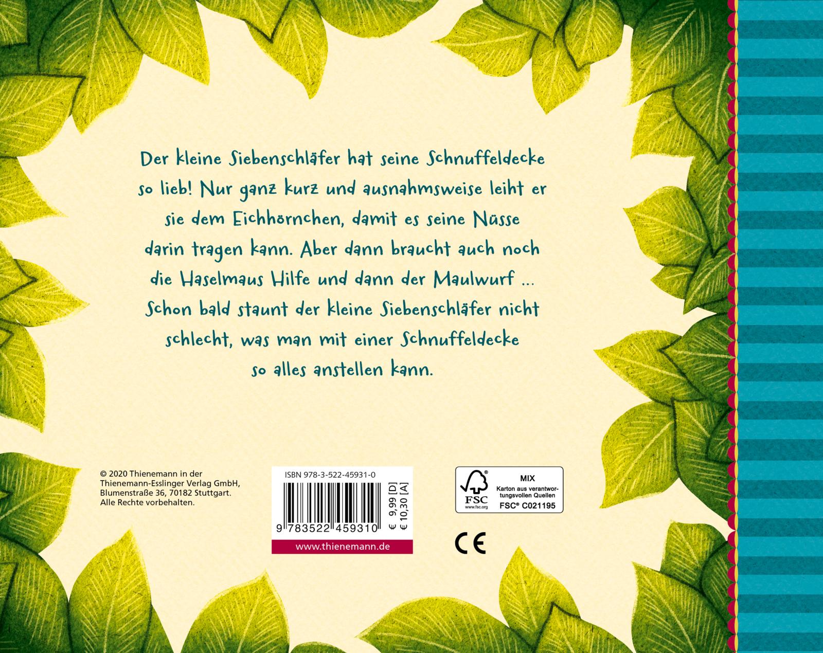 Rückseitencover Der kleine Siebenschläfer 3: Die Geschichte vom kleinen Siebenschläfer, der seine Schnuffeldecke nicht hergeben wollte