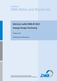 Vorderes Coverbild Advisory Leaflet DWA-M 381E Sewage Sludge Thickening