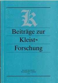 Vorderes Coverbild Beiträge zur Kleist-Forschung 2000