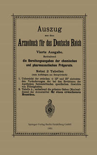 Vorderes Coverbild Auszug aus dem Arzneibuch für das Deutsche Reich