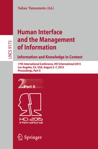 Vorderes Coverbild Human Interface and the Management of Information. Information and Knowledge in Context