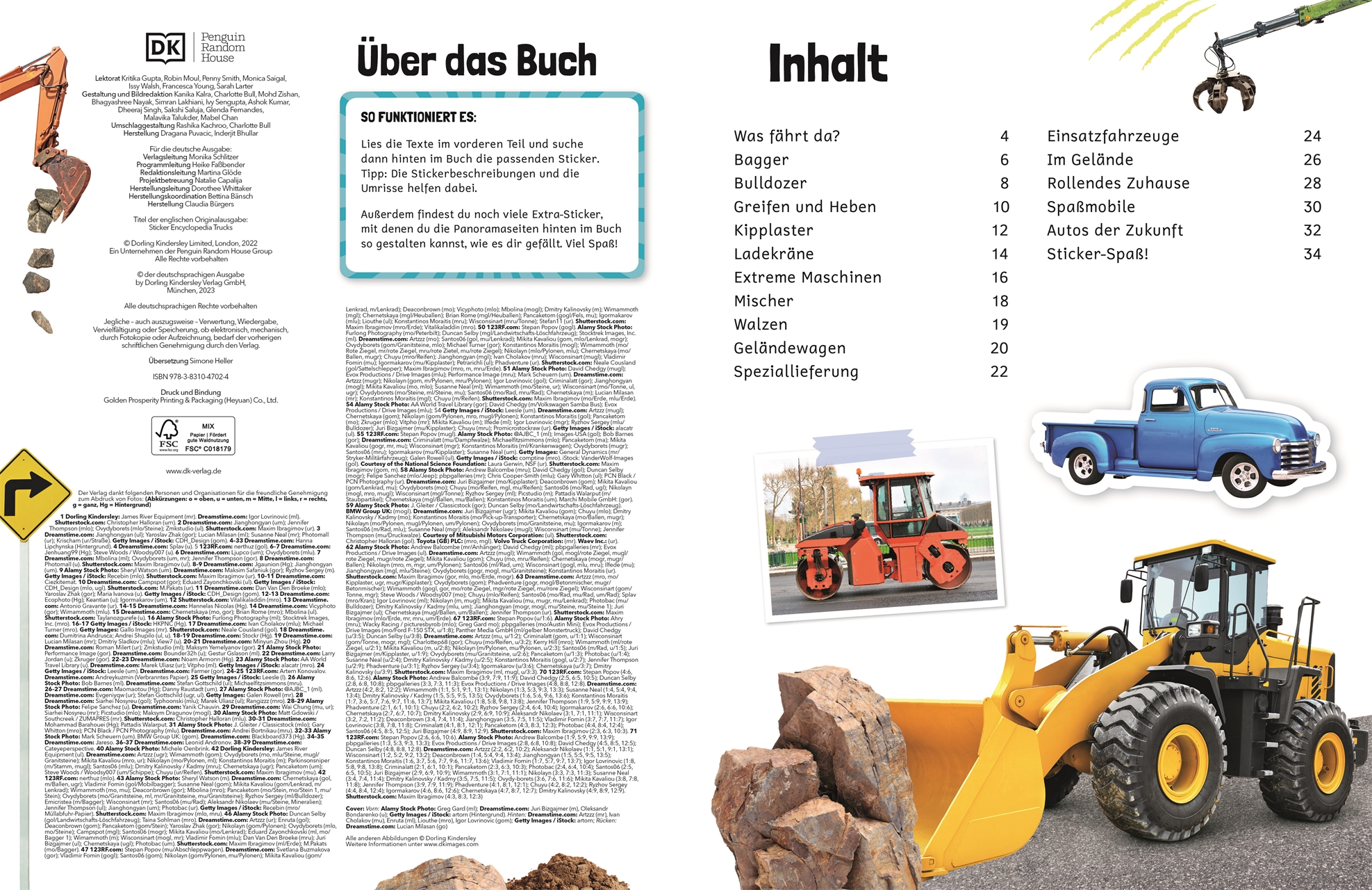 Beispielinhalt (Bild) Sticker-Lexikon. Große Fahrzeuge