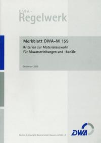 Vorderes Coverbild Merkblatt DWA-M 159 Kriterien zur Materialauswahl für Abwasserleitungen und -kanäle