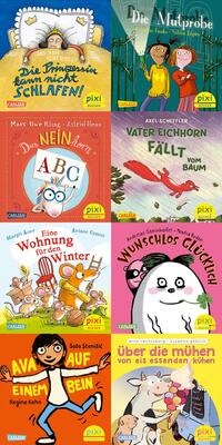 Vorderes Coverbild Pixi-8er-Set 295: Beliebte Autor*innen gratulieren Pixi (8x1 Exemplar)