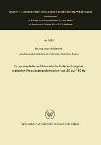 Vorderes Coverbild Experimentelle und theoretische Untersuchung der statischen Frequenztransformation von 50 auf 150 Hz