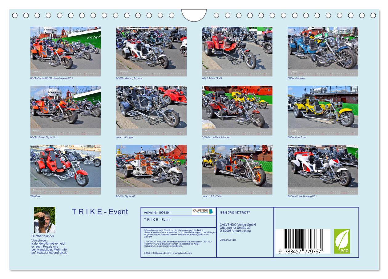 Beispielinhalt (Bild) T R I K E - Event (Wandkalender 2026 DIN A4 quer), CALVENDO Monatskalender