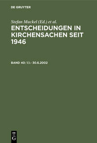 Vorderes Coverbild Entscheidungen in Kirchensachen seit 1946 / 1.1.- 30.6.2002
