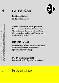 Vorderes Coverbild GI Edition Proceedings Band 315 "BIOSIG 2021"