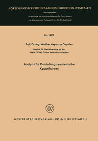 Vorderes Coverbild Analytische Darstellung symmetrischer Koppelkurven