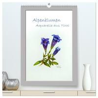 Vorderes Coverbild Alpenblumen Aquarelle aus Tirol (hochwertiger Premium Wandkalender 2026 DIN A2 hoch), Kunstdruck in Hochglanz