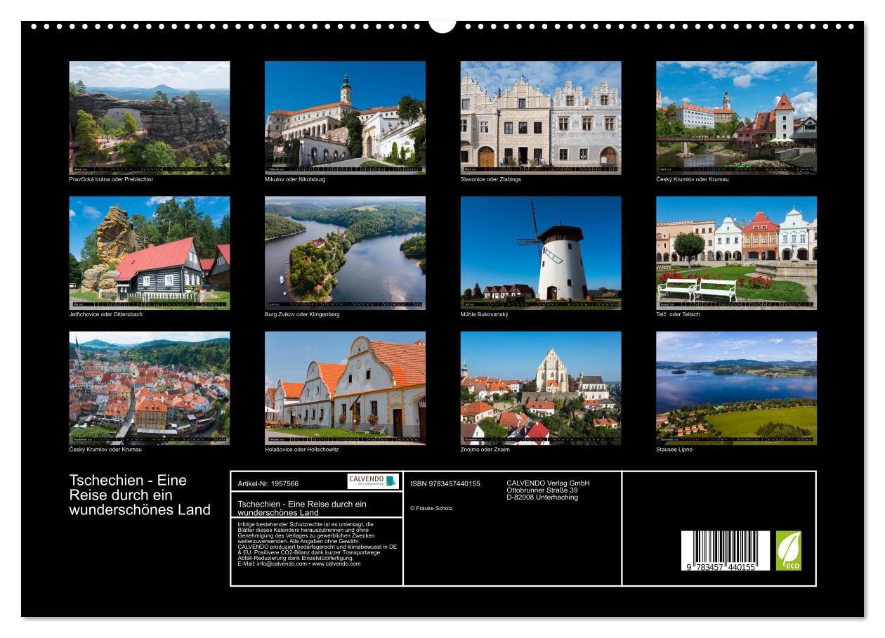 Beispielinhalt (Bild) Tschechien - Eine Reise durch ein wunderschönes Land (hochwertiger Premium Wandkalender 2026 DIN A2 quer), Kunstdruck in Hochglanz