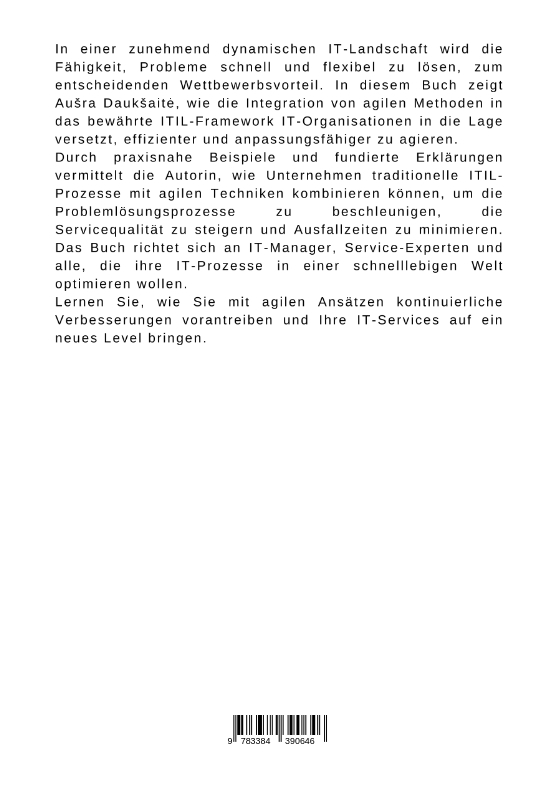 Rückseitencover Agiles Problemmanagement: Effizienzsteigerung im IT-Service