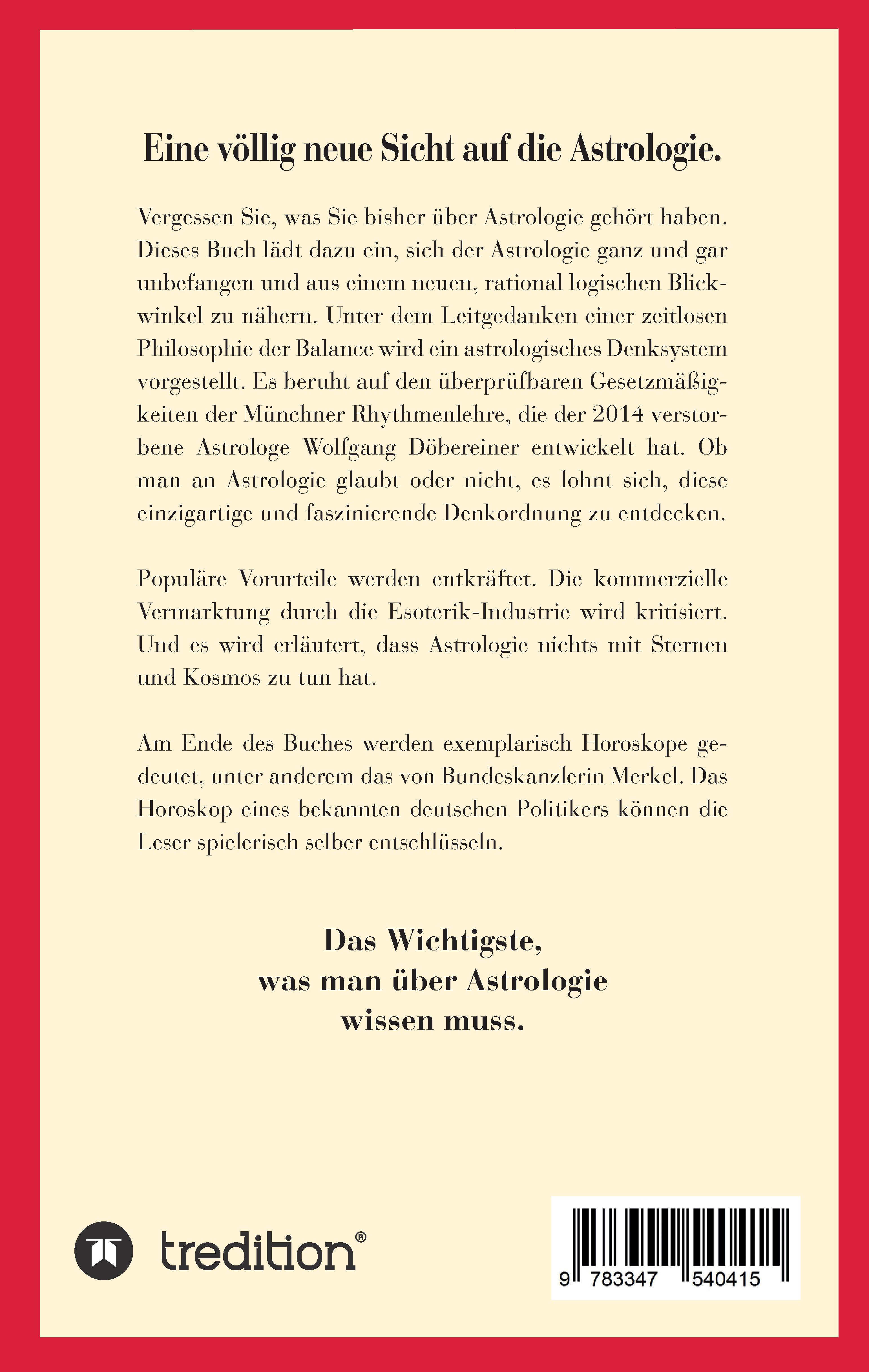 Rückseitencover Astrologie für Ungläubige