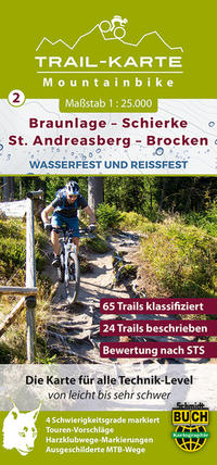 Vorderes Coverbild MTB Trail-Karte Harz: Braunlage – Schierke – St. Andreasberg – Brocken