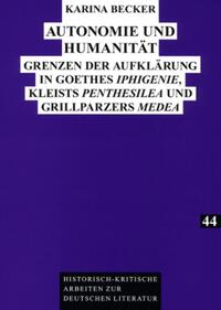 Vorderes Coverbild Autonomie und Humanität