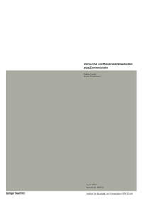 Vorderes Coverbild Versuche an Mauerwerkswänden aus Zementstein