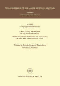Vorderes Coverbild Erfassung, Beurteilung und Bewertung von Deckschichten
