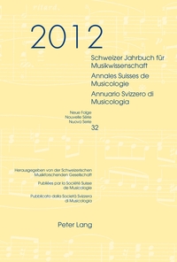 Vorderes Coverbild Schweizer Jahrbuch für Musikwissenschaft- Annales Suisses de Musicologie- Annuario Svizzero di Musicologia