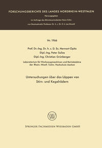 Vorderes Coverbild Untersuchungen über das Läppen von Stirn- und Kegelrädern