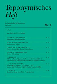 Vorderes Coverbild Toponymisches Heft 1