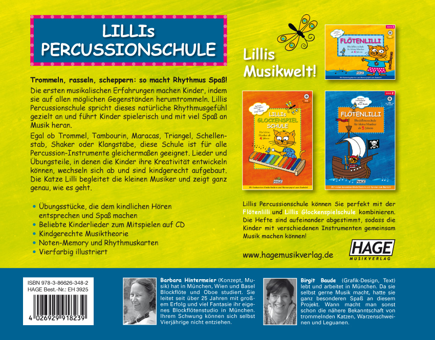Rückseitencover Lillis Percussionschule (mit CD)