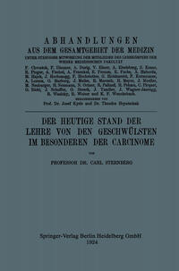 Vorderes Coverbild Der Heutige Stand der Lehre von den Geschwülsten im Besonderen der Carcinome
