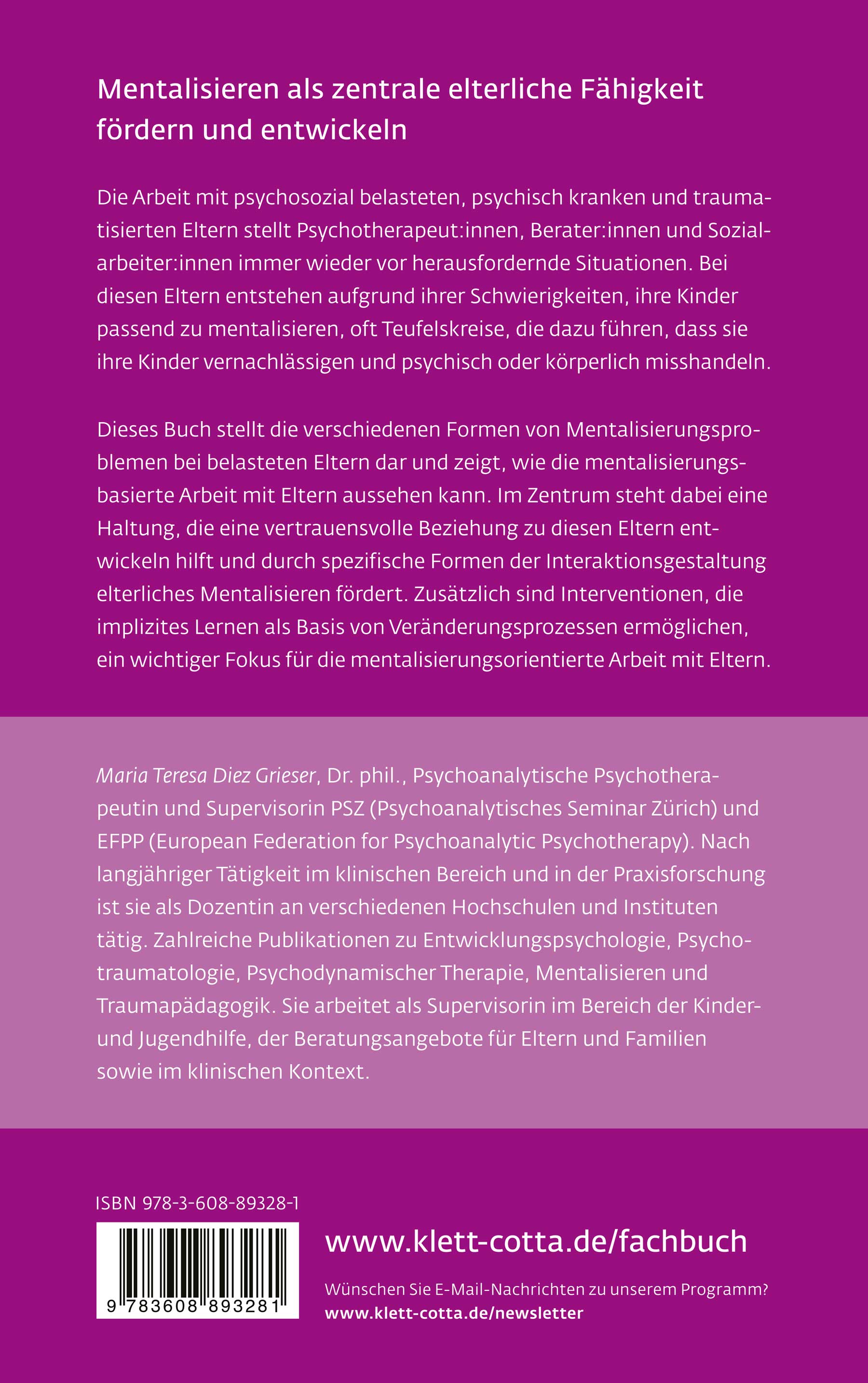 Rückseitencover Mentalisieren in der Elternarbeit (Leben Lernen, Bd. 352)