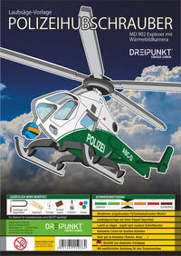 Vorderes Coverbild 3D Laubsägevorlage Polizeihubschrauber