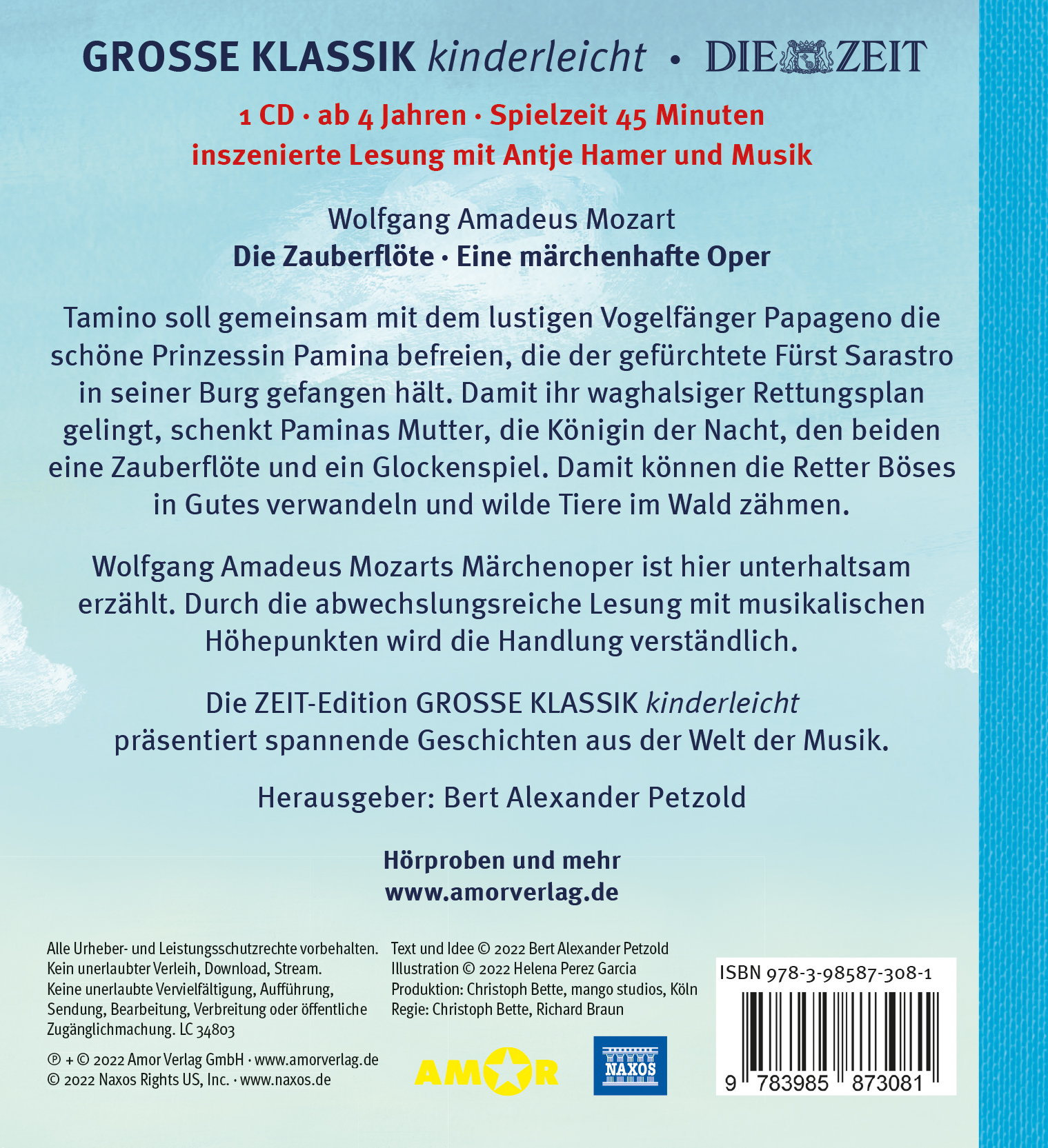 Rückseitencover Die Zauberflöte. Eine märchenhafte Oper.