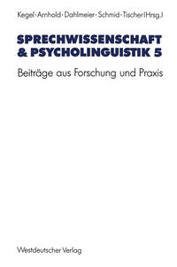 Vorderes Coverbild Sprechwissenschaft & Psycholinguistik 5