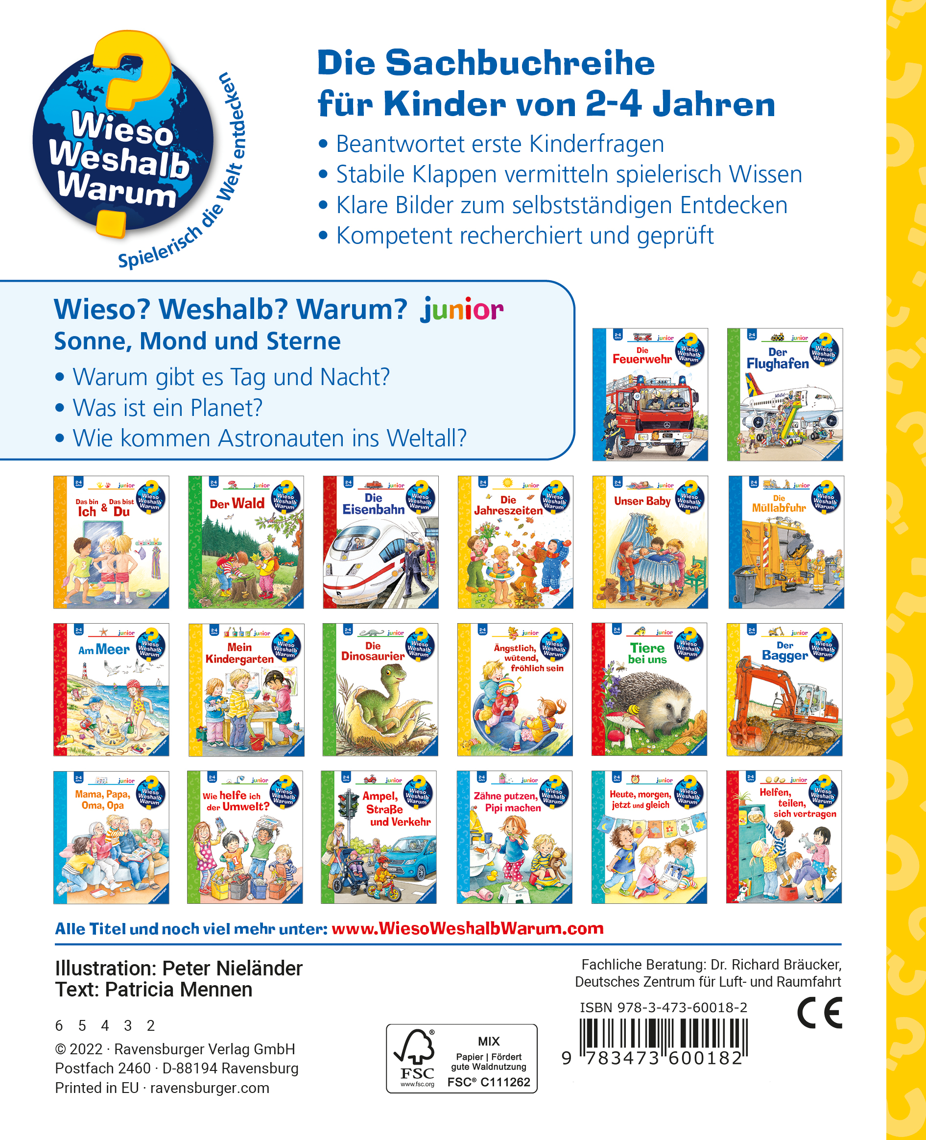 Rückseitencover Wieso? Weshalb? Warum? junior, Band 72 - Sonne, Mond und Sterne