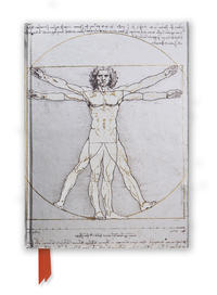 Vorderes Coverbild Premium Notizbuch DIN A5: Leonardo da Vinci, Vitruvianischer Mensch