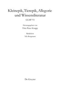 Vorderes Coverbild Kleinepik, Tierepik, Allegorie und Wissensliteratur