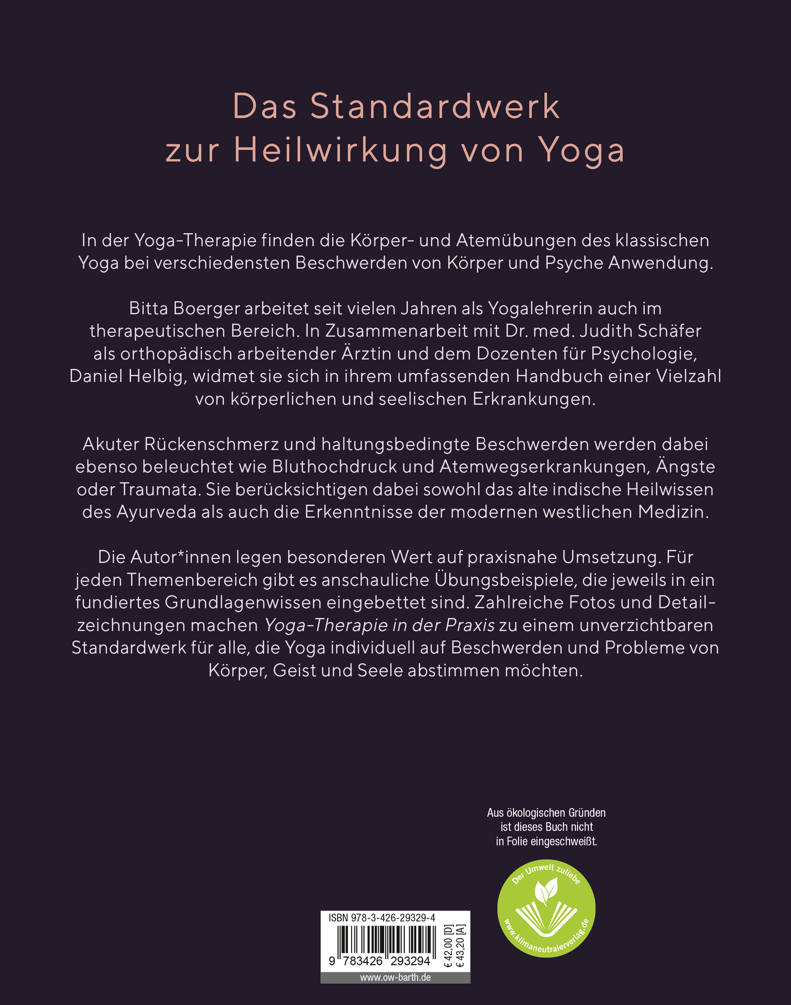 Rückseitencover Yoga-Therapie in der Praxis
