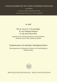 Vorderes Coverbild Funkenerosion mit statischen Impulsgeneratoren