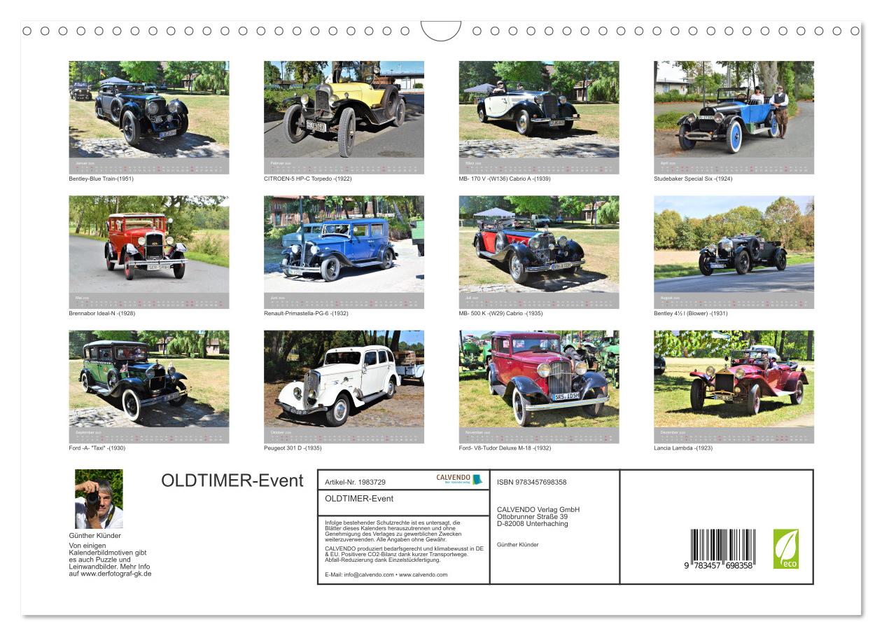 Beispielinhalt (Bild) OLDTIMER-Event (Wandkalender 2026 DIN A3 quer), CALVENDO Monatskalender