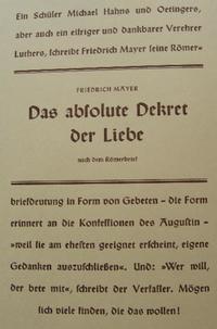 Vorderes Coverbild Das absolute Dekret der Liebe