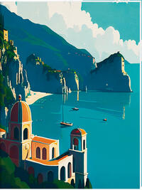 Vorderes Coverbild Amalfi Großes Notizheft Motiv Amalfi-Küste