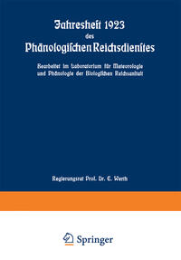 Vorderes Coverbild Jahresheft 1923 des Phänologischen Reichsdienstes